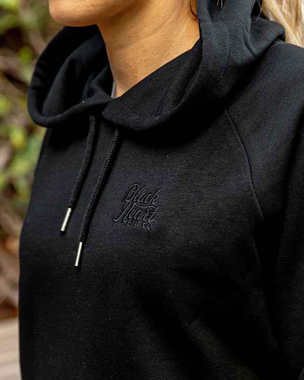 andmary Heart point knit hoodie ブラック ANDMARY】Heart point knit hoodie